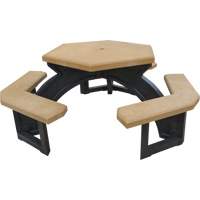 Recycled Plastic Hexagon Picnic Tables, 78" L x 78" W, Cedar Cantin et fils