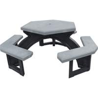 Recycled Plastic Hexagon Picnic Tables, 78" L x 78" W, Grey Cantin et fils