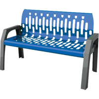 Bancs Stream, Acier, 48" lo x 25" la x 34" h, Bleu Cantin et fils