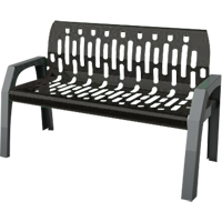 Bancs Stream, Acier, 48" lo x 25" la x 34" h, Noir Cantin et fils