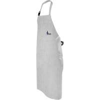 Leather Welding Apron, Bib, 52" L, Pearl Grey Cantin et fils