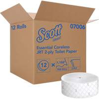 Papier hygi&eacute;nique Scott Essential, Rouleau G&eacute;ant/Sans rouleau central, 2 Pli, Longueur 1150', Blanc Cantin et fils