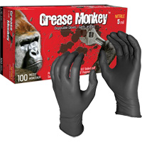 Gants jetables Grease Monkey, Grand, Nitrile, 5 mils, Sans poudre, Noir Cantin et fils