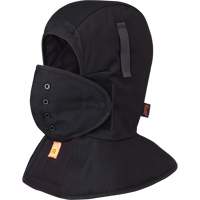 565A Flame Resistant Quilted Long Neck Hardhat Liner, Black, Cotton Cantin et fils