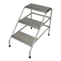 Escabeau en aluminium, 3 marches, 34-9/16" x 22-13/16" x Hauteur 30" Cantin et fils