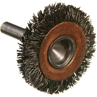 Brosses mont&eacute;es &agrave; fils cr&ecirc;p&eacute;s circulaires, 3", Fils 0,014", Tige 1/4" Cantin et fils