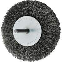 Brosses mont&eacute;es &agrave; fils cr&ecirc;p&eacute;s circulaires, 4", Fils 0,008", Tige 1/4" Cantin et fils