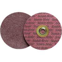 Disque de conditionnement de surface Scotch-Brite Roloc, 2" dia., Grain Moyen, Oxyde d'aluminium Cantin et fils