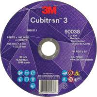 Meule &agrave; tronçonner Cubitron 3, 6" x 0,045", Type T27, C&eacute;ramique, 10 200 Tr/min Cantin et fils