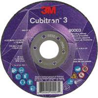 Cubitron 3 meule a moyeu d&eacute;port&eacute;, 4-1/2" x 1/4", Arbre 7/8", C&eacute;ramique, Type T27 Cantin et fils