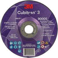 Meule a moyeu d&eacute;port&eacute; Cubitron 3, 6" x 1/4", Arbre 7/8", C&eacute;ramique, Type T27 Cantin et fils
