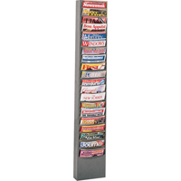 Literature Storage Racks, Stationary, 20 Slots, Steel, 13-1/8" W x 4-1/8" D x 58-1/2" H Cantin et fils