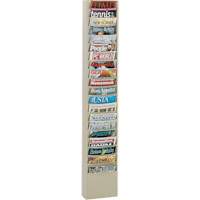 Literature Rack, Wall Mount, 20 Slots, Steel, 9-3/4" W x 4-1/8" D x 58" H Cantin et fils
