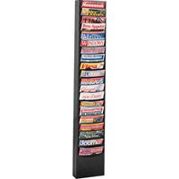 Literature Storage Racks, Stationary, 20 Slots, Steel, 13-1/8" W x 4-1/8" D x 58 1/2" H Cantin et fils