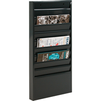 Literature Storage Racks, Stationary, 10 Slots, Steel, 13-1/8" W x 2" D x 26-1/4" H Cantin et fils