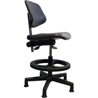 Ergonomic Seating, Polyurethane, Black, 250 lbs. Capacity Cantin et fils
