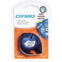 Labels for LetraTag Plus LT100-H, 12 mm x 13', Black on White Cantin et fils