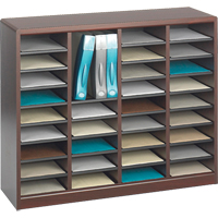 Casier &agrave; compartiments E-Z Stor pour documentation, Stationnaire, 36 fentes, Bois, 40" la x 3/4" p x 32-1/2" h Cantin et fils