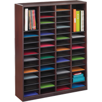 Casier &agrave; compartiments E-Z Stor pour documentation, Stationnaire, 60 fentes, Bois, 40" la x 3/4" p x 52-1/4" h Cantin et fils