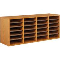 Casier &agrave; compartiments r&eacute;glable pour documentation, Stationnaire, 24 fentes, Bois, 39-1/4" la x 11-3/4" p x 16-1/4" h Cantin et fils