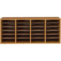 Casier &agrave; compartiments r&eacute;glable pour documentation, Stationnaire, 24 fentes, Bois, 39-1/4" la x 11-3/4" p x 16-1/4" h Cantin et fils