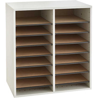 Casier &agrave; compartiments r&eacute;glable pour documentation, Stationnaire, 16 fentes, Bois, 19-1/2" la x 11-3/4" p x 21" h Cantin et fils