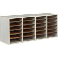 Casier &agrave; compartiments r&eacute;glable pour documentation, Stationnaire, 24 fentes, Bois, 39-1/4" la x 11-3/4" p x 16-1/4" h Cantin et fils