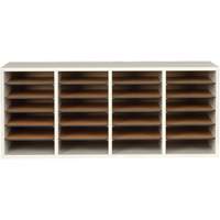 Casier &agrave; compartiments r&eacute;glable pour documentation, Stationnaire, 24 fentes, Bois, 39-1/4" la x 11-3/4" p x 16-1/4" h Cantin et fils