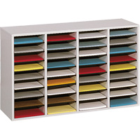 Casier &agrave; compartiments r&eacute;glable pour documentation, Stationnaire, 36 fentes, Bois, 39-1/4" la x 11-3/4" p x 24" h Cantin et fils