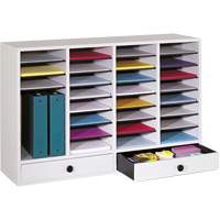 Casier &agrave; compartiments r&eacute;glable pour documentation, Stationnaire, 34 fentes, Bois, 39-1/4" la x 11-3/4" p x 25-1/4" h Cantin et fils