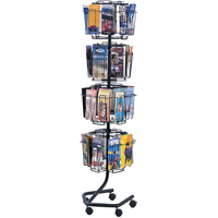 Pr&eacute;sentoirs pivotants pour documentation, Rotatif, 32 fentes, Fil m&eacute;tallique, 15" la x 15" p x 60" h Cantin et fils