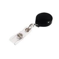 Porte-insignes r&eacute;tractables pour carte d'identit&eacute; Mini-Bak, Plastique, C&acirc;ble 36", Fixation Agrafe de ceinture Cantin et fils