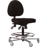 TF180 Welding Grade Ergonomic Stools, Suede, Black, 300 lbs. Capacity Cantin et fils