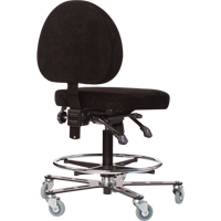 TF180 Welding Grade Ergonomic Stools, Suede, Black, 300 lbs. Capacity Cantin et fils