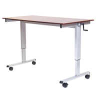 Postes de travail ajustables pour travail assis et debout , , 48-1/2" h x 48" la x 32-1/2" p, Noyer Cantin et fils