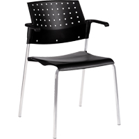 Chaises empilables, Plastique, Hauteur 33", Capacit&eacute; 300 lb, Noir Cantin et fils