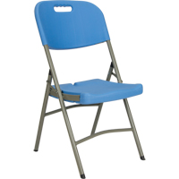 Folding Chair, Polyethylene, Blue, 350 lbs. Weight Capacity Cantin et fils