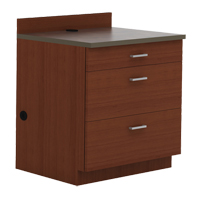 Modular Base Cabinet, 3 Drawers, 36" W x 25" D x 39" H, Mahogany Cantin et fils