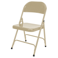 Folding Chair, Steel, Beige, 300 lbs. Weight Capacity Cantin et fils