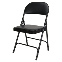 Vinyl Padded Folding Chair, Steel, Black, 300 lbs. Weight Capacity Cantin et fils