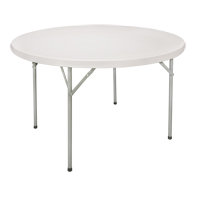 Folding Table, Round, 48" L x 48" W, Polyethylene, White Cantin et fils