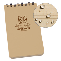 Pocket Top-Spiral Notebook, Soft Cover, Tan, 100 Pages, 3" W x 5" L Cantin et fils