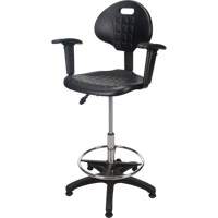 Heavy-Duty Ergonomic Stool with Adjustable Arm Rests, Stationary, Adjustable Height, 250 lbs. Capacity Cantin et fils