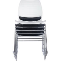 Stacking Chairs, Polypropylene, 32" High, 250 lbs. Capacity, Black Cantin et fils