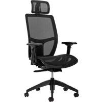 Format+ High-Back Weight-Sensing Synchro-Tilter with Headrest, Mesh, Black, 300 lbs. Capacity Cantin et fils
