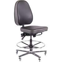 Chaise industrielle ergonomique TF180, Mobile, Ajustable Hauteur, Capacit&eacute; 280 lb Cantin et fils