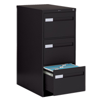 Vertical Filing Cabinet with Recessed Drawer Handles, 3 Drawers, 18.15" W x 26.56" D x 40" H, Black Cantin et fils