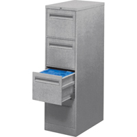 Vertical Filing Cabinet with Recessed Drawer Handles, 3 Drawers, 18.15" W x 26.56" D x 40" H, Grey Cantin et fils