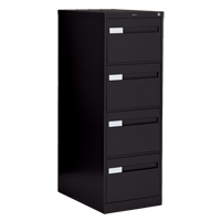 Vertical Filing Cabinet with Recessed Drawer Handles, 4 Drawers, 18.15" W x 26.56" D x 52" H, Black Cantin et fils