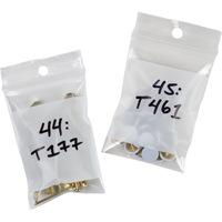 White Block Poly Bags, Reclosable, 3" x 2", 2 mils Cantin et fils